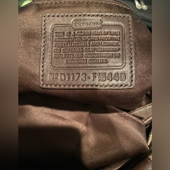 COACH Tan/Brown Ashley Signature Satin Satchel 2WAY Convertible Detachable Strap - Picture 13 of 14